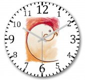 Silly Fibonacci Chicken Duvar Saati Bombeli Gercek Cam thumbnail 1