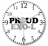 Proud Exo L Duvar Saati Bombeli Gercek Cam - 1