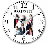 Army Bangtan Boys Bts Duvar Saati Bombeli Gercek Cam - 1