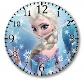 Frozen Elsa Duvar Saati Bombeli Gercek Cam - 1
