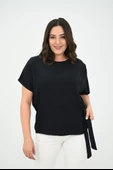 Kadın Büyük Beden Yan Bağlama Detaylı Bluz 1860-25 - 4
