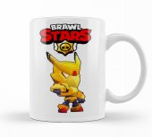 Gold Mecha Crow Design Brawl Stars Kupa Bardak Porselen - 1