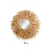imo21 Dekoratif Doğal Rafya Ayna Dekor 25cm - 3