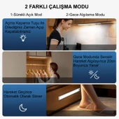 HyMark 40cm Sensörlü Alüminyum USB Şarjlı LED Gece Lambası 3 Renk Kısılabilir Mutfak Dolap Tezgah - 5