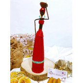 ModaYani Kırmızı Çizgili HandMade El Yapımı Afrikalı Kadın Biblo Geri Dönüşüm Bereket Bebekleri - 2