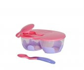 Bebedor 2 Bölmeli Tabak Ve Kaşık - Pembe - 1