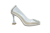 Shoes D8558 Kadın Şeffaf Taşlı Topuklu Ayakkabı - 3