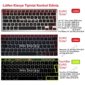 Macbook Pro Klavye Koruyucu (US to TR) Touchbarlı 13inç A1706 A1989 A2159-15inç A1707 A1990 ile Uyumlu - 11
