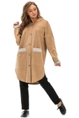Eylül Fitilli Kadife Ceket Camel Cml 2XL-3XL Camel - 6