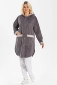 Eylül Fitilli Kadife Ceket Gri Gri 2XL-3XL Gri - 1