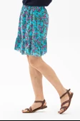 Buse Vual Kısa Yazlık Etek Tomurcuk Desen Turkuaz 6167 2XL-3XL Turkuaz - 4