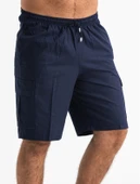 Gabardin Lastikli Erkek Şort Lacivert Lcvt 2XL Lacivert - 4
