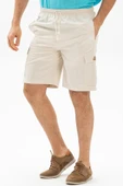 Gabardin Lastikli Erkek Şort Krem Krm 2XL Krem - 1