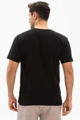Kısa Kol Şile Bezi Zımbalı Erkek Yazlık Tshirt Siyah 3003 thumbnail 2