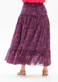 Buse Vual Uzun Yazlık Etek Tomurcuk Desen Mor 6163 2XL-3XL Mor - 2