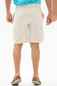 Gabardin Lastikli Erkek Şort Krem Krm 2XL Krem - 2