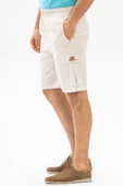 Gabardin Lastikli Erkek Şort Krem Krm 2XL Krem - 3
