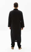 Şile Bezi İnce Erkek Namaz Cübbesi Yazlık Namazlık Pamuk Kumaş Cübbe Siyah Syh L Siyah thumbnail 2