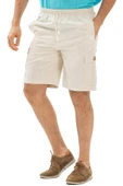 Gabardin Lastikli Erkek Şort Krem Krm 2XL Krem - 5