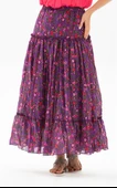 Buse Vual Uzun Yazlık Etek Tomurcuk Desen Mor 6163 2XL-3XL Mor - 3