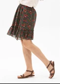 Buse Vual Kısa Yazlık Etek Tomurcuk Desen Yeşil 6170 2XL-3XL Yeşil - 3
