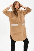 Eylül Fitilli Kadife Ceket Camel Cml 2XL-3XL Camel - 3