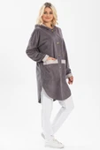 Eylül Fitilli Kadife Ceket Gri Gri 2XL-3XL Gri - 4