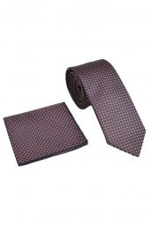 Brianze Kare Desen  Mendilli Kravat thumbnail 3