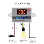 220V Termostat H-W3002 Dijital Termostat Sıcaklık Kontrol Cihazı Isıtma Ve Soğutma Modu 220V-1500W - 1