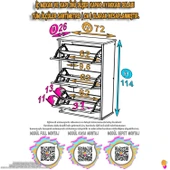 Modilayn VARBİ Asma Kapı Önü 72 x 115 x 25,5 cm’ lik 3 Düşer Kapak 6 Göz Bölmeli Ayakkabılık - 2