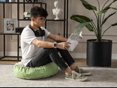 Yeşil Bitki ve Palmiye Desenli Puf Minderi, 60x60 cm, Balkon ve Teras için Uygun - 3