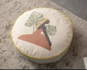 Dekoratif Yer Minderi Meditasyon Pufu Taşınabilir Yuvarlak 60 x 60 cm - 1