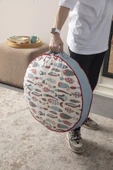Balık Desenli Dekoratif Taşınabilir Yer Minderi Puf 60x60cm - 2
