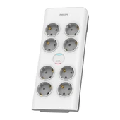 Philips SPN7080 8li Akım Korumalı Priz 2mt 900 Joule, Beyaz - 1