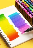 36 lı Çift Tatraflı Marker Kalem Seti Resim Mimari Ve Grafik Tasarım Kalemi Yüksek Kalite - 8