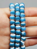 Mavi Renk Sırlı Seramik Boncuk Dizi 8-9mm/30cm (54306) thumbnail 2