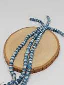 Mavi Renk Sırlı Seramik Boncuk Dizi 8-9mm/30cm (54306) thumbnail 1