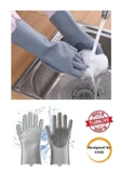 BabyLondy  BabyLondy Tırtıklı Sihirli Silikon Bulaşık Eldiveni Mutfak Banyo Temizleme Fırçası - 1