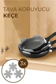 Nisahometeks  Nisahometeks Tava, Tencere Ve Borcam Koruyucu Çizdirmez Keçe 3'lü Set - Mutfak Gereçlerinizi Güvende Tutun - 1
