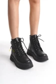 Kadın Kalın Taban Fermuar Detaylı Günlük Bot Bağcıklı ve Fermuarlı Kışlık Bot thumbnail 7