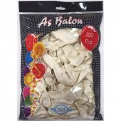 12" As Metalik Balon Beyaz - 1