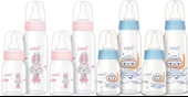 Bebsi Cam Biberon Seti (Mavi - Pembe) (250ML+125ML) (Karma 4 Lü Set) - 1