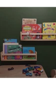 2'li Montessori Kitaplık 40 Cm Duvar Rafı Bebek Çocuk Odası Ahşap Kitaplık - 2