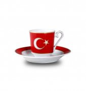Kütahya Porselen El Yapımı Ay Yıldız Türk Kahve Takımı - 2