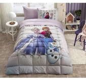Özdilek Lastikli Çarşaflı Lisanslı Tek Kişilik Çocuk Uyku Seti-Elsa Frozen Frosted Lila - 2