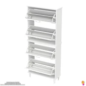 Modilayn UMAY' 2 Li Kapı Önü 72 x 168 x 25,5 cm’ lik 4 Düşer Kapak 8 Göz Bölmeli Ayakkabılık - 7