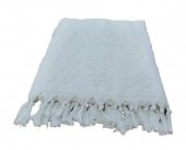 BERSAY SAÇAKLI BANYO HAVLUSU 100X150 BEYAZ - 3