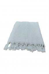 BERSAY SAÇAKLI BANYO HAVLUSU 100X150 BEYAZ - 4