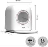 Xenon Smart Akıllı Otomatik Kedi Tuvaleti 60L Koku ve UV Sterilizasyonu Mobil App ile Kontrollü Kum Kabı X8620 - 5
