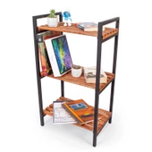 Ahşap Ve Metal Çok Amaçlı Raf Kitaplık Mutfak Ve Banyo Rafı Ayakkabılık - 1